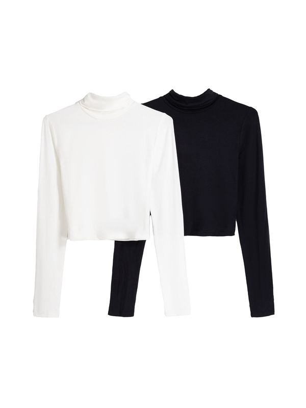 Bershka Bershka Тениска  черно / бяло