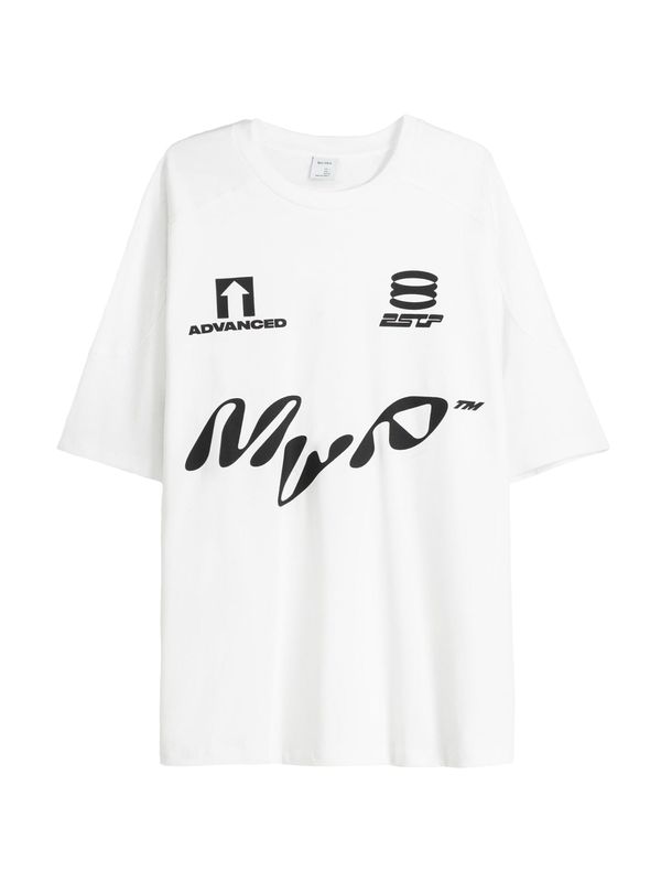 Bershka Bershka Тениска  черно / мръсно бяло