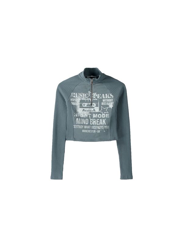 Bershka Bershka Тениска  циан / пастелно синьо