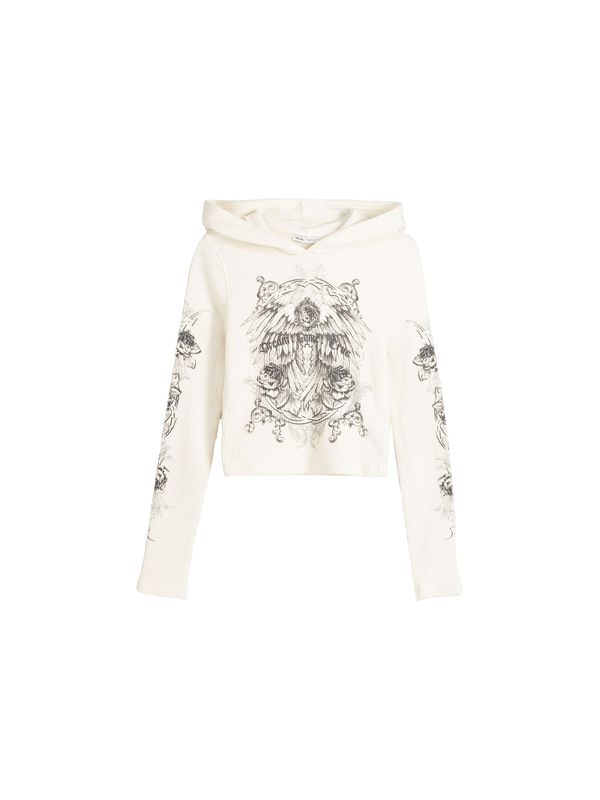 Bershka Bershka Тениска  екрю / графитено сиво / светлосиво