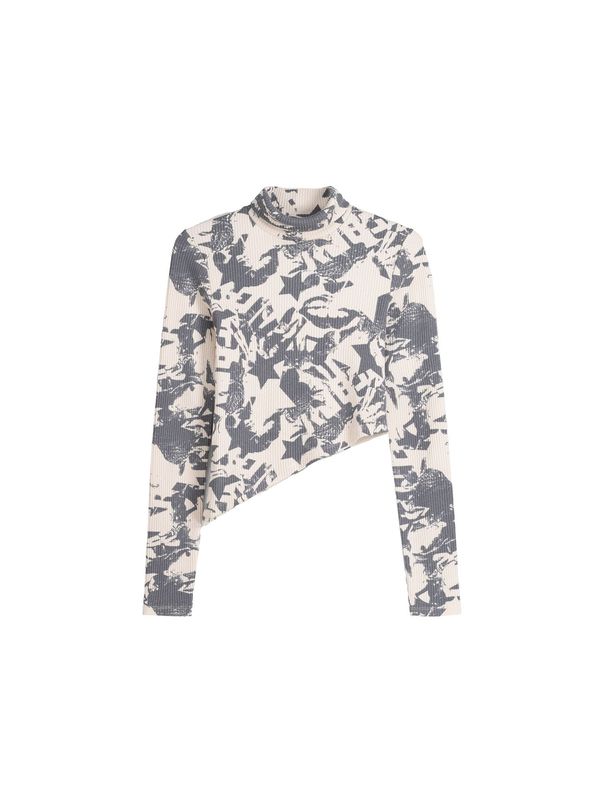 Bershka Bershka Тениска  екрю / сиво