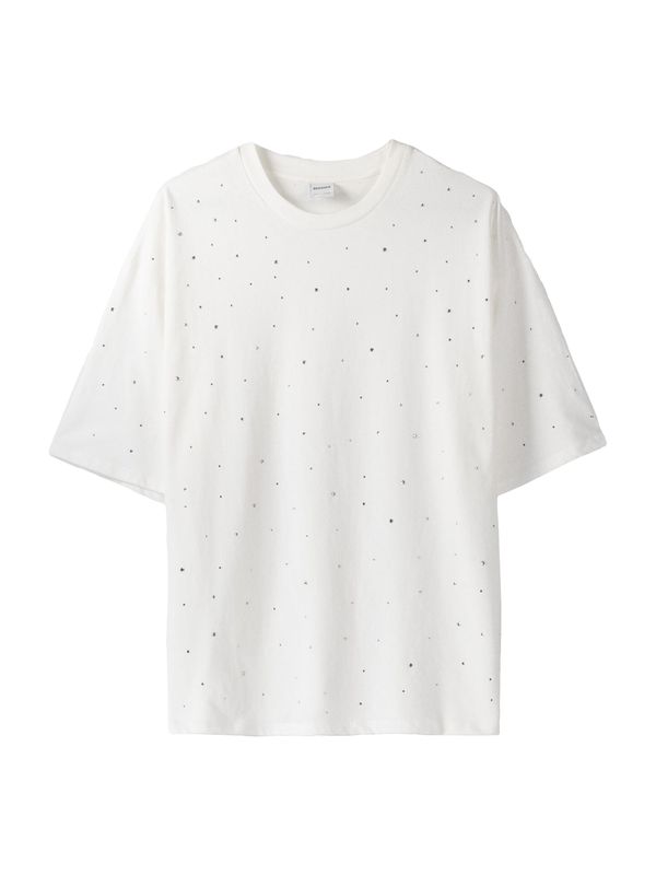 Bershka Bershka Тениска  екрю / сребърно