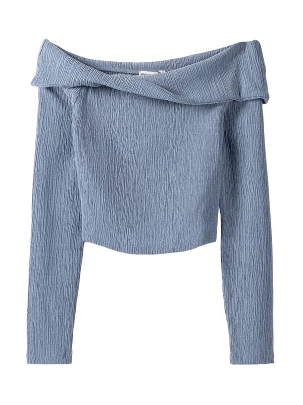 Bershka Bershka Тениска  гълъбово синьо