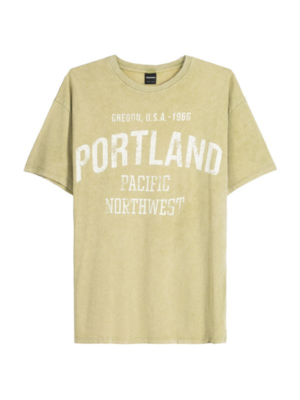 Bershka Bershka Тениска  каки / мръсно бяло