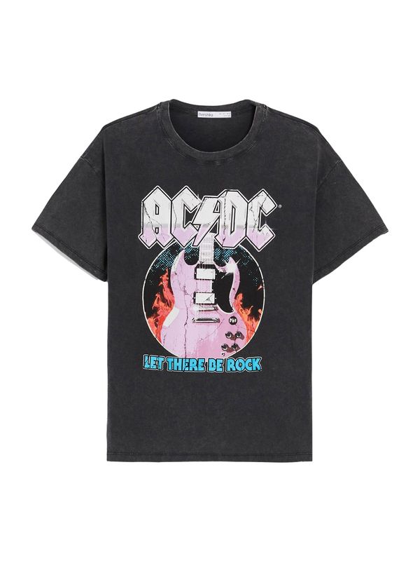 Bershka Bershka Тениска  лазурно синьо / бледорозово / черен меланж / естествено бяло