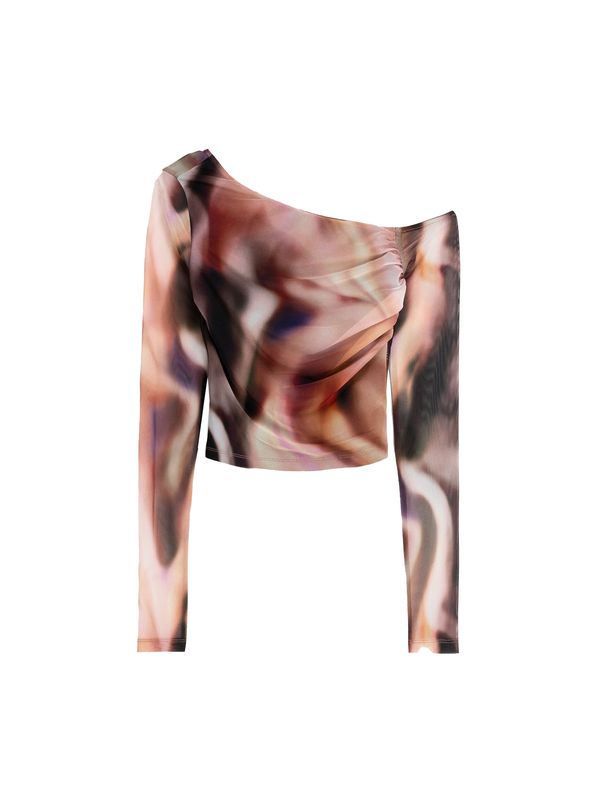 Bershka Bershka Тениска  лилав / бледорозово / черно