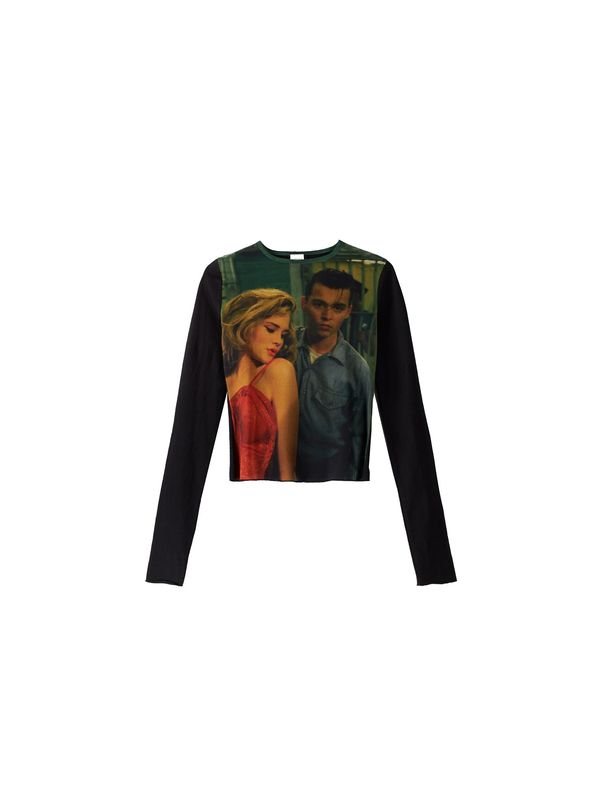 Bershka Bershka Тениска  сапфирено синьо / зелено / червено / черно