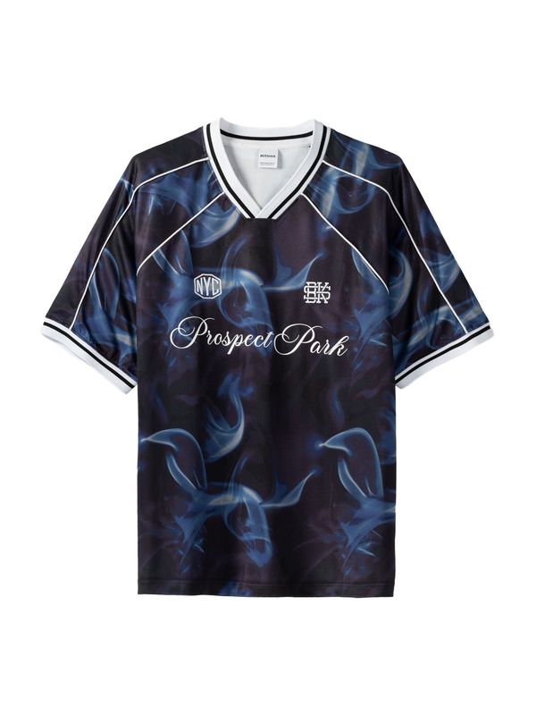 Bershka Bershka Тениска  синьо / нощно синьо / бяло