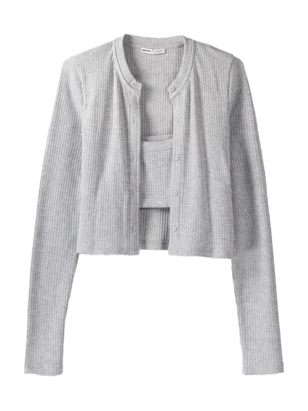 Bershka Bershka Тениска  сив меланж