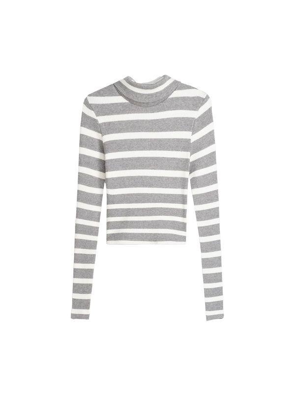 Bershka Bershka Тениска  сиво / бяло