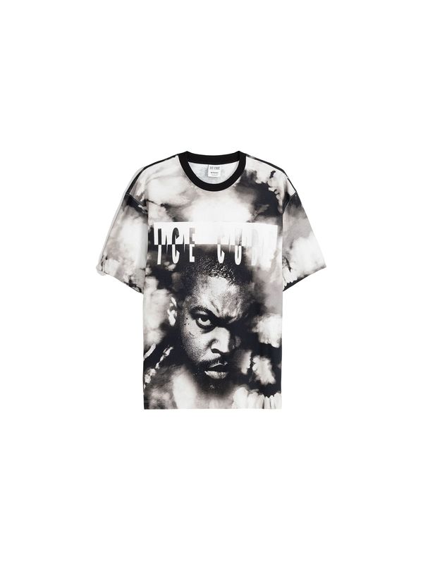 Bershka Bershka Тениска  сиво / черно / бяло