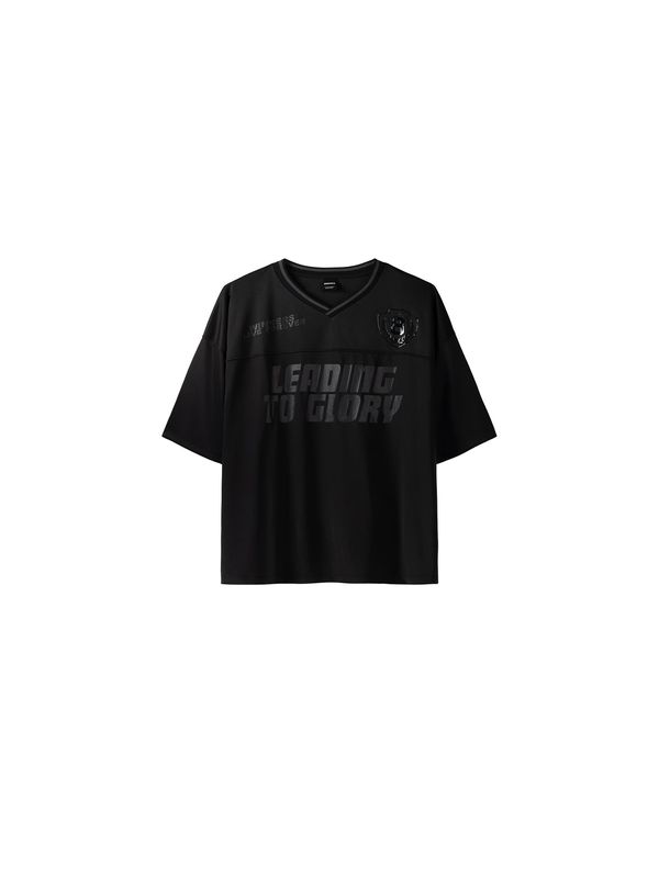 Bershka Bershka Тениска  сиво / черно