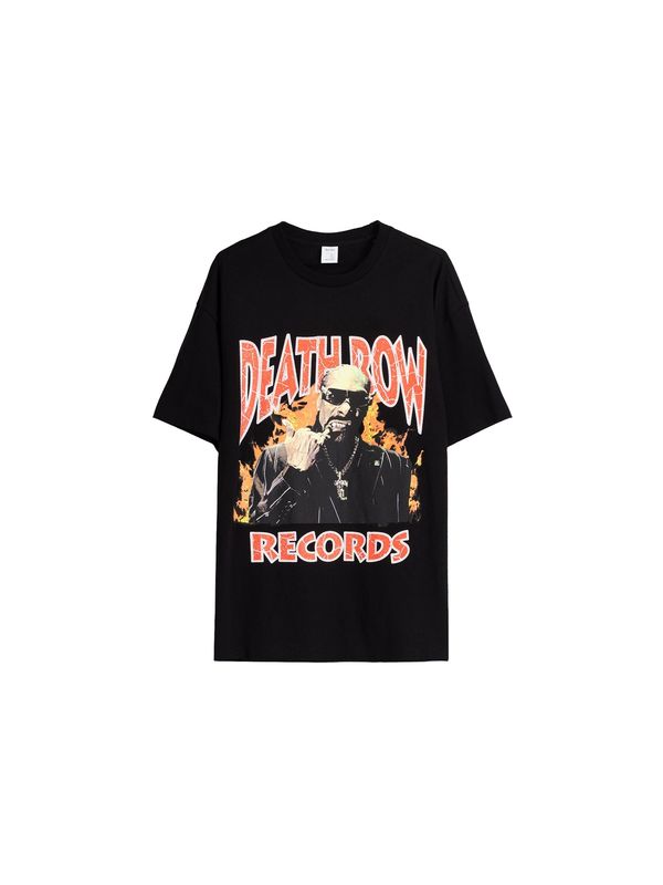 Bershka Bershka Тениска  светлооранжево / светлочервено / черно / бяло