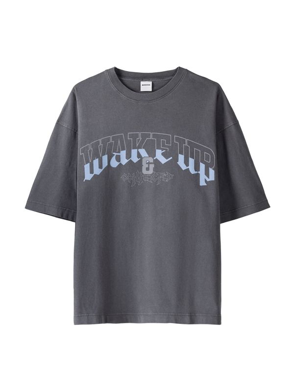 Bershka Bershka Тениска  светлосиньо / сиво / бяло