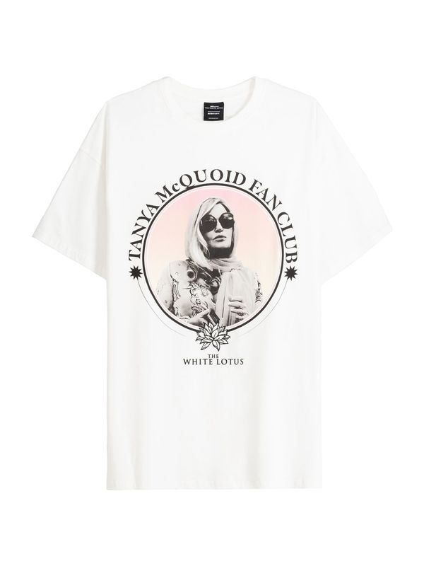 Bershka Bershka Тениска  светлосиво / бледорозово / черно / мръсно бяло