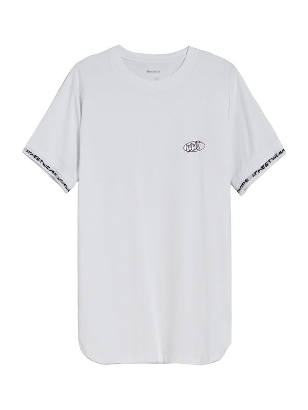 Bershka Bershka Тениска  светлосиво / черно / бяло