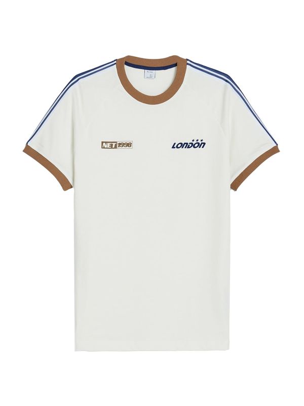 Bershka Bershka Тениска  тъмносиньо / ръждиво кафяво / бяло