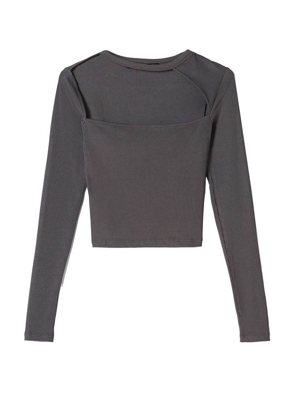 Bershka Bershka Тениска  тъмносиво