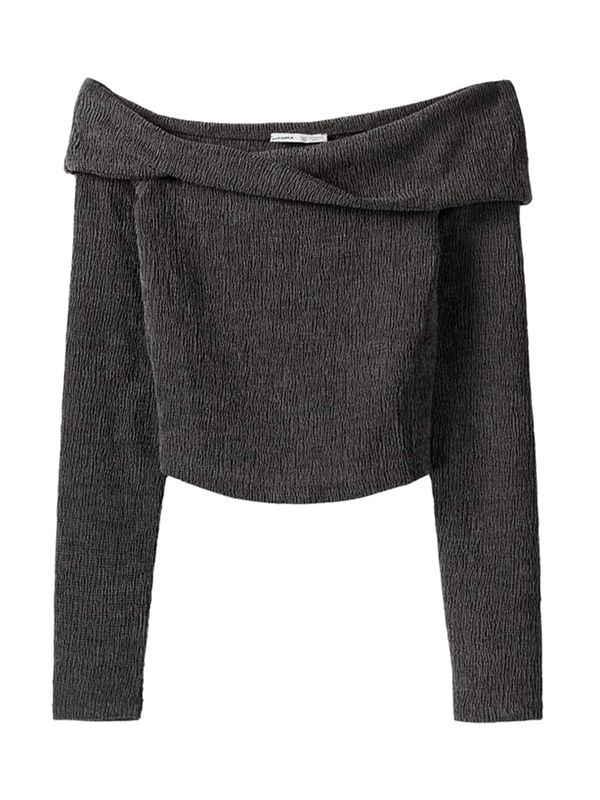 Bershka Bershka Тениска  тъмносиво