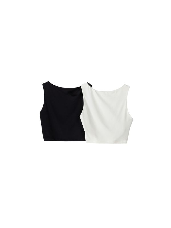 Bershka Bershka Топ  черно / бяло