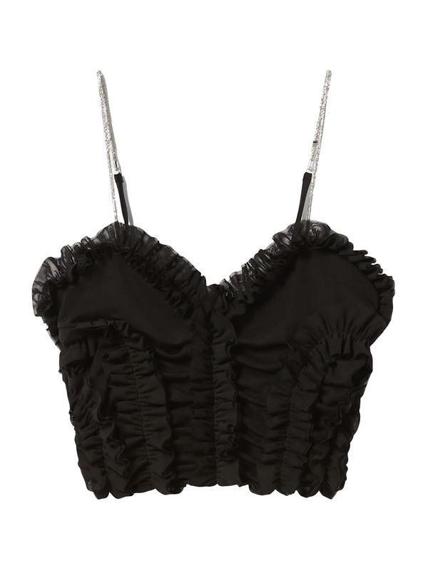 Bershka Bershka Топ  черно / сребърно