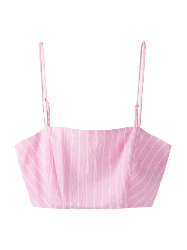 Bershka Bershka Топ  розово / бяло