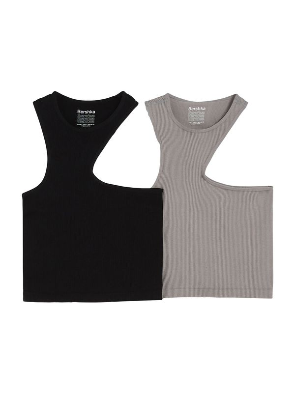 Bershka Bershka Топ  сиво / черно