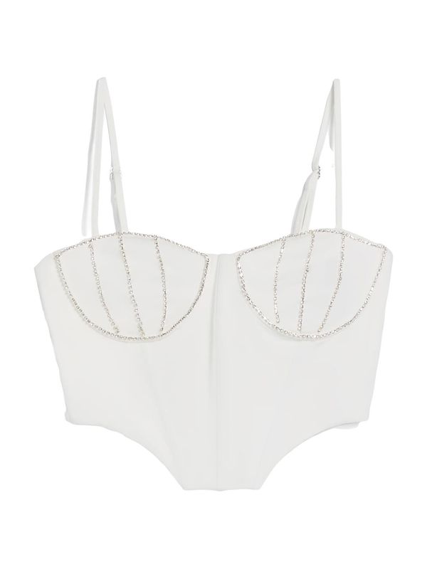 Bershka Bershka Топ  сребърно / бяло