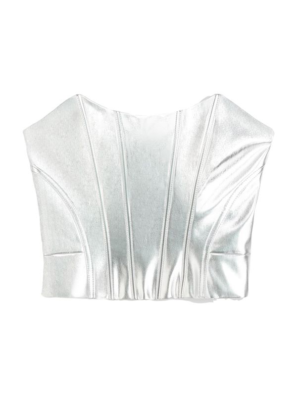 Bershka Bershka Топ  сребърно