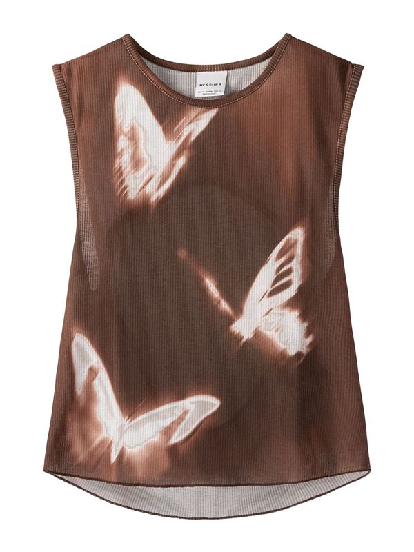 Bershka Bershka Топ  светлобежово / кафяво