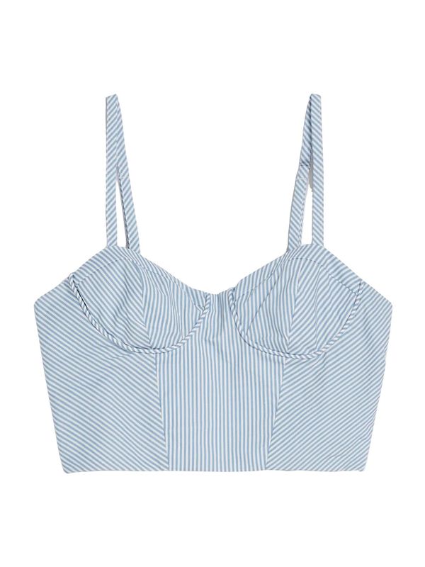 Bershka Bershka Топ  светлосиньо / бяло