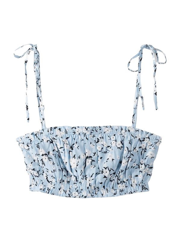 Bershka Bershka Топ  светлосиньо / черно / бяло