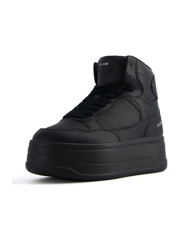 Bershka Bershka Високи маратонки  черно / бяло