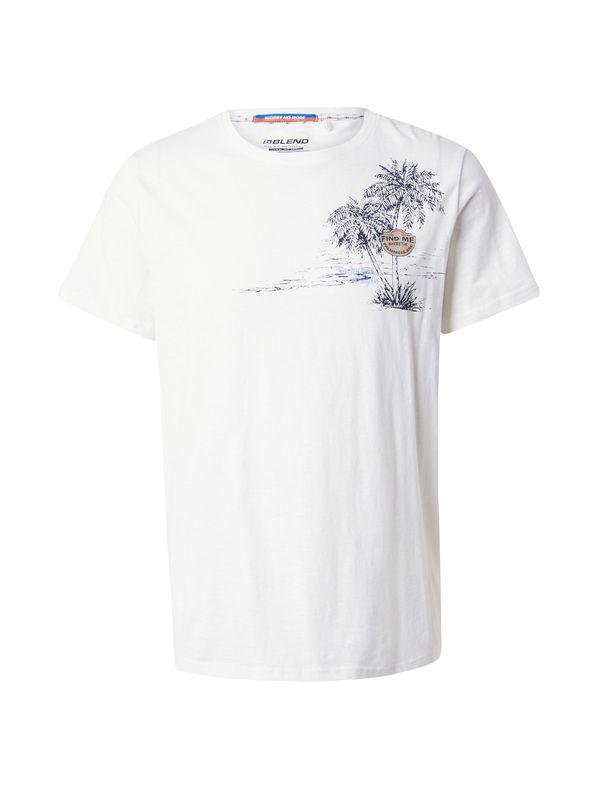 BLEND BLEND Тениска  бежово / нейви синьо / бяло