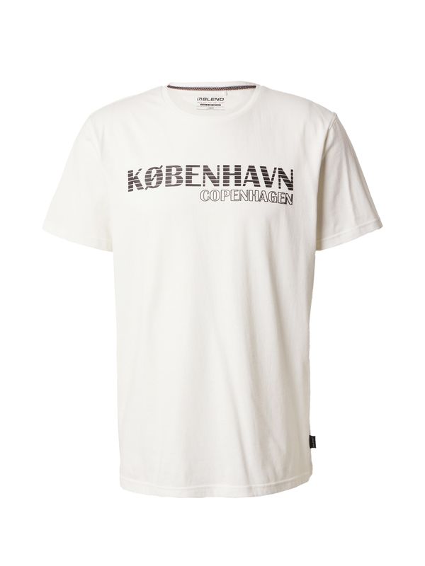 BLEND BLEND Тениска  черно / бяло