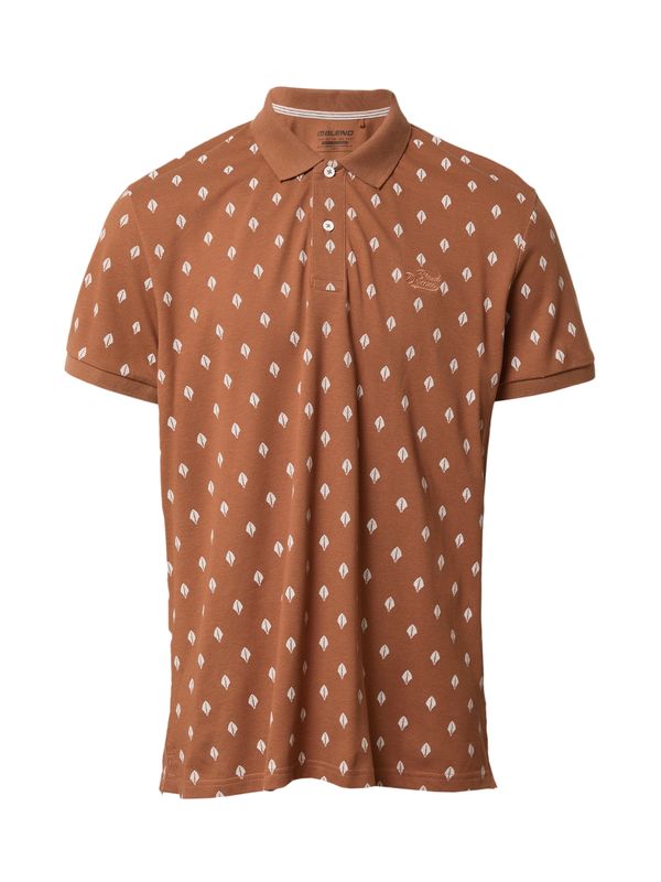 BLEND BLEND Тениска  кафяво / бяло