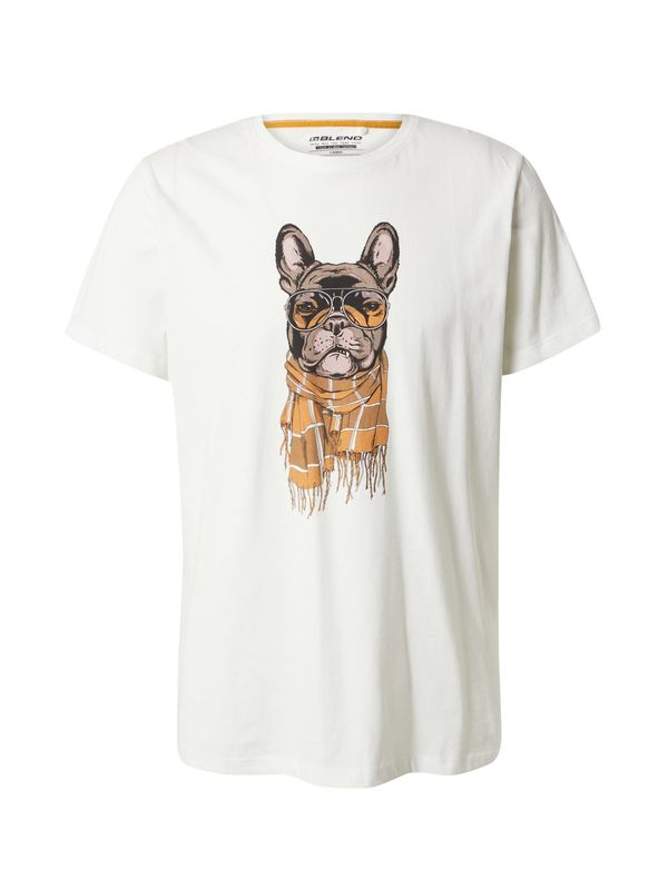 BLEND BLEND Тениска  кафяво / оранжево / бяло