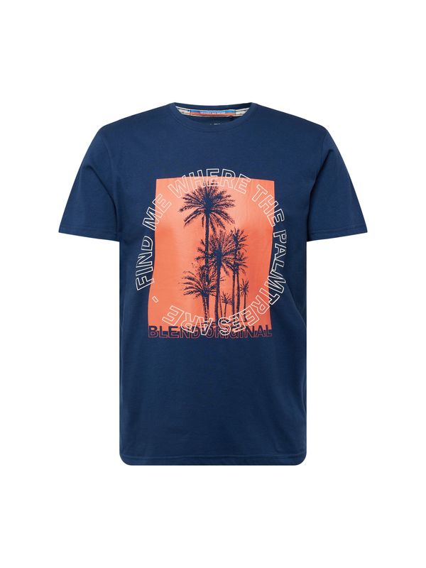 BLEND BLEND Тениска  морскосиньо / тъмно коралово / бяло