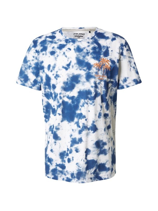 BLEND BLEND Тениска  нейви синьо / пуебло оранжево-кафяво / бяло