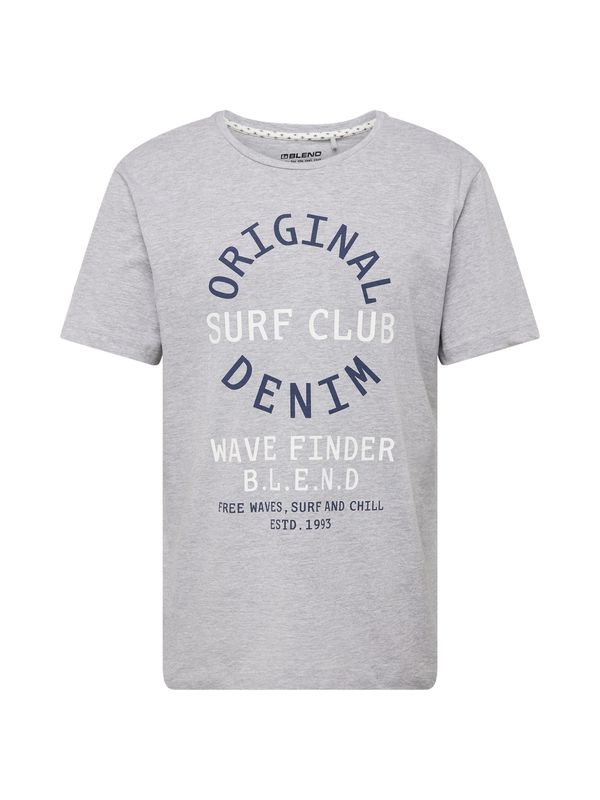 BLEND BLEND Тениска  нейви синьо / светлосиво / бяло