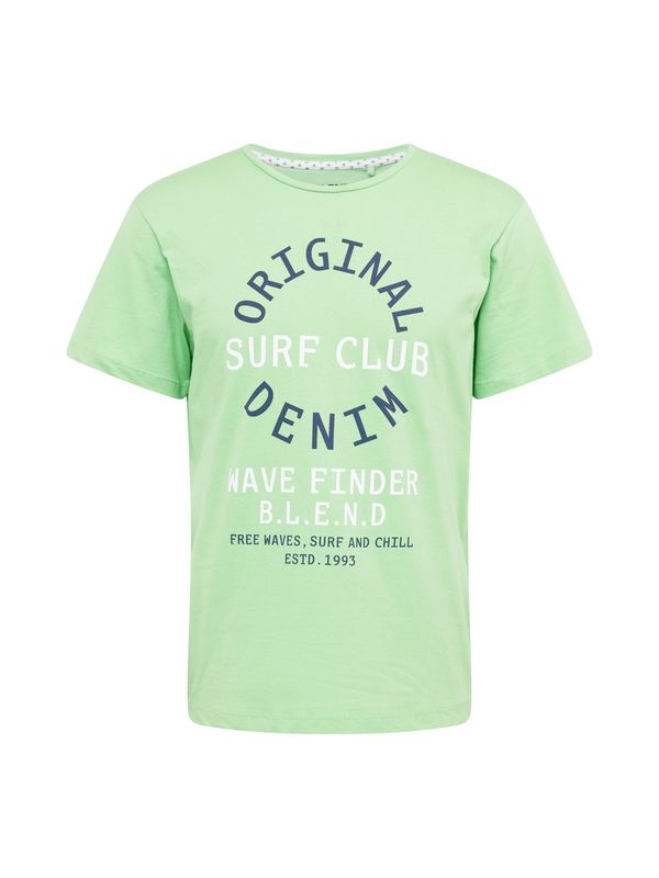 BLEND BLEND Тениска  нейви синьо / светлозелено / бяло
