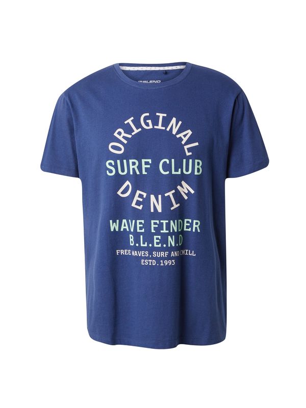BLEND BLEND Тениска  нейви синьо / светлозелено / бяло