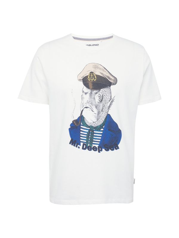 BLEND BLEND Тениска  светлобежово / тъмносиньо / бяло