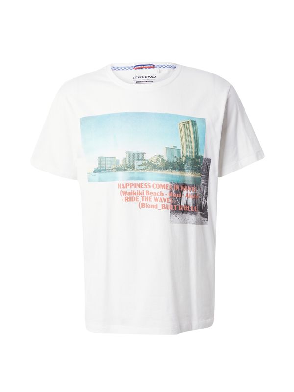 BLEND BLEND Тениска  светлосиньо / сиво / оранжево / бяло