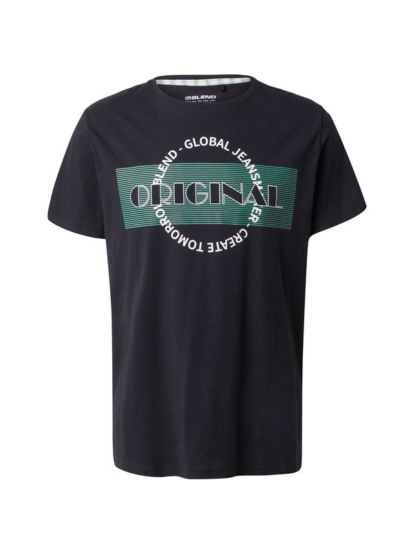 BLEND BLEND Тениска  тъмнозелено / черно / бяло