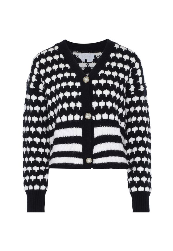 BLONDA BLONDA Плетена жилетка  черно / мръсно бяло