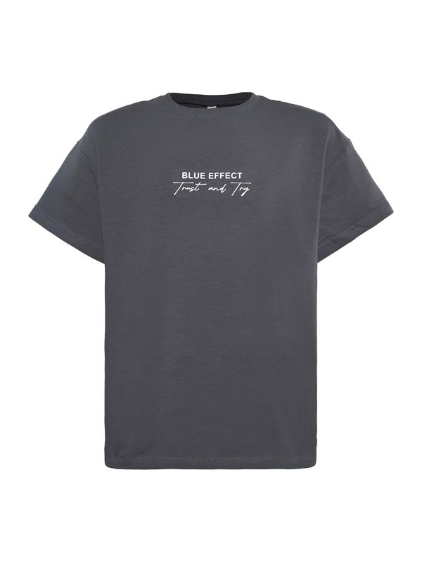 BLUE EFFECT BLUE EFFECT Тениска  антрацитно черно / бяло