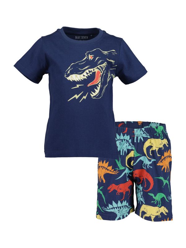 BLUE SEVEN BLUE SEVEN Комплект пижама  аквамарин / тъмносиньо / жълто / тъмно коралово