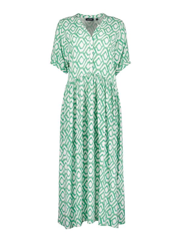 BLUE SEVEN BLUE SEVEN Рокля тип риза  зелено / бяло