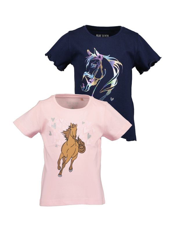 BLUE SEVEN BLUE SEVEN Тениска  цвят "пясък" / нощно синьо / бледорозово / сребърно